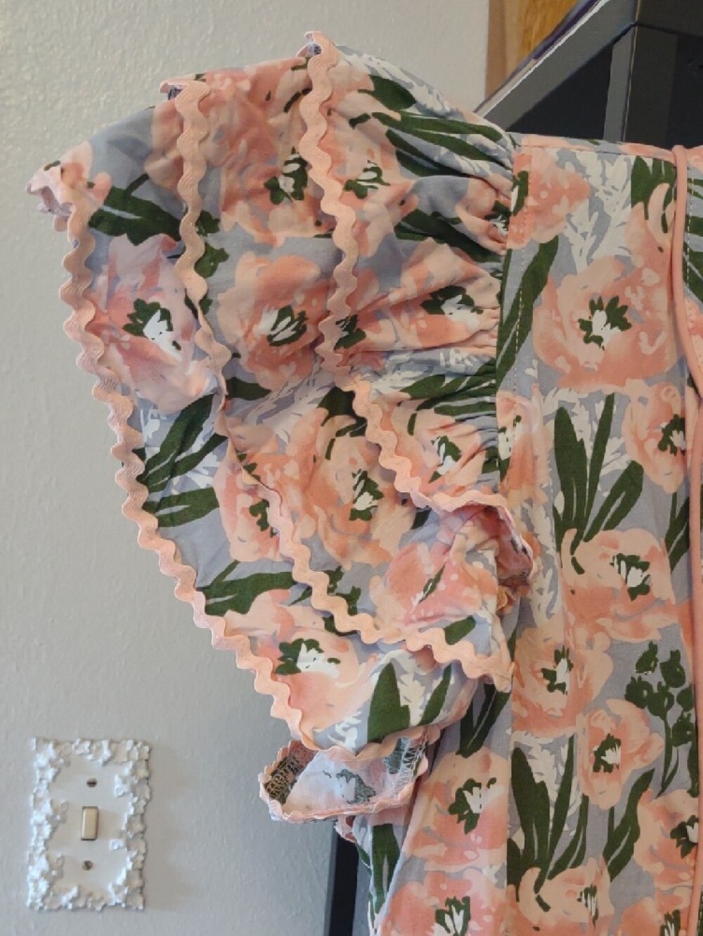 Drop Waist Floral Button-Front Ruffle Dress - Picture 3 of 7